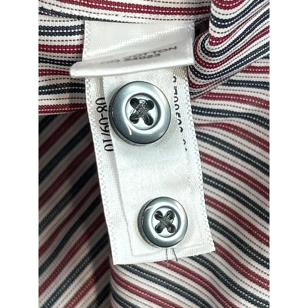 Banana Republic Dress Shirt Mens‎ L Blue Red Stripe Non Iron Classic Fit NWT